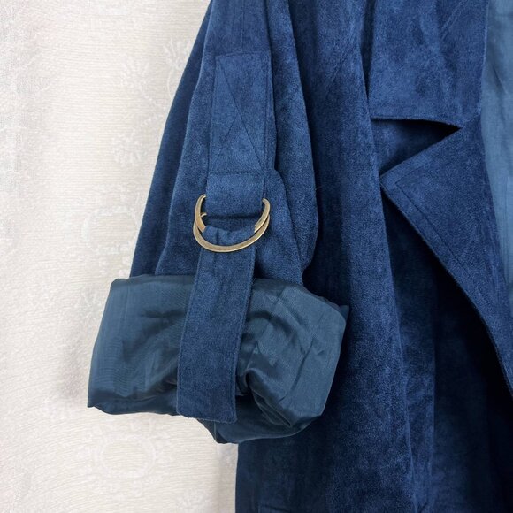 Ivy Jane faux suede open jacket d-ring roll-tab sleeve relaxed fit lagenlook - Picture 3 of 10